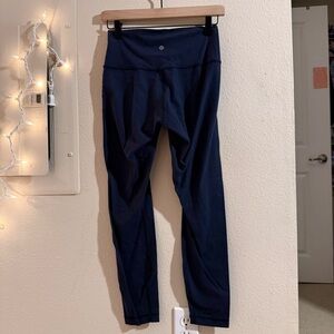 Lululemon Athletica High Rise Navy Blue Leggings (25” waist)